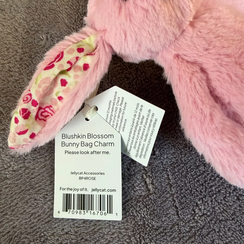 Jellycat Blossom Bunny Bag Charm NWT - Picture 2 of 4